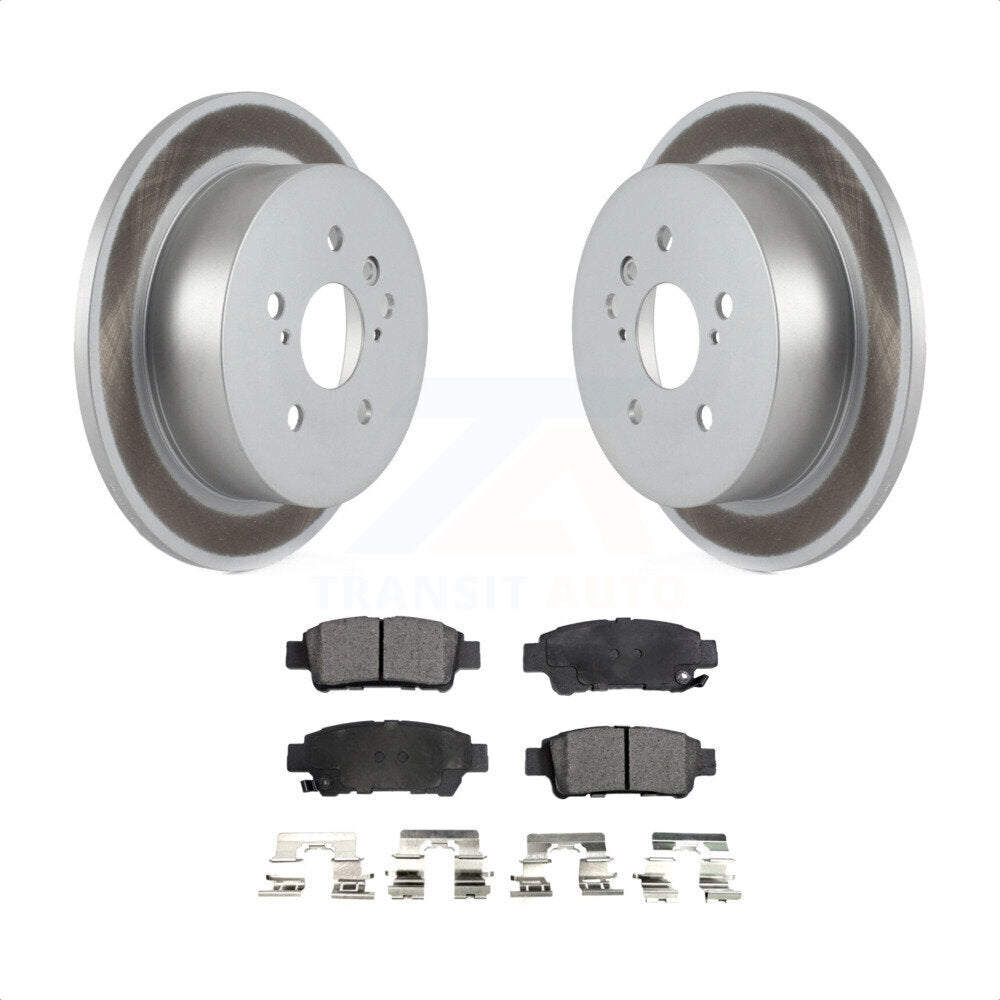 Rear Coated Disc Brake Rotors And Semi-Metallic Pads Kit For 2004-2010 Toyota Sienna KGF-101393 by Transit Auto