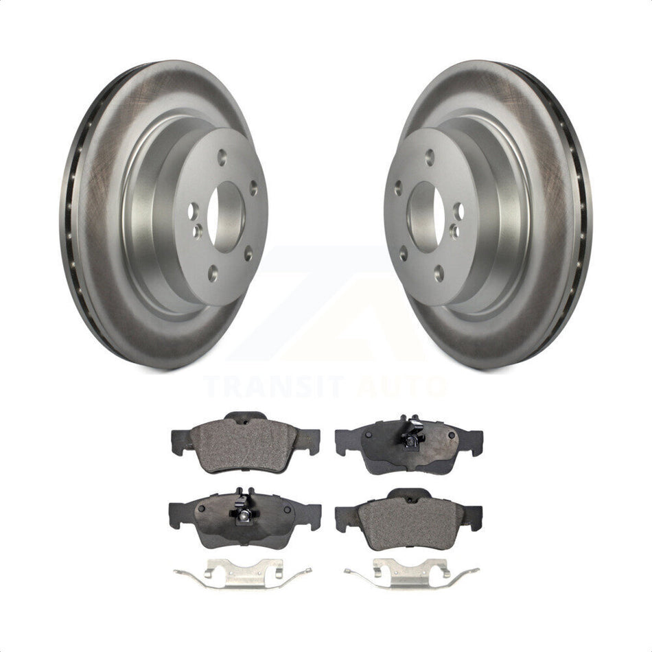 Rear Coated Disc Brake Rotors And Semi-Metallic Pads Kit For Mercedes-Benz E350 E320 E500 CLS550 E400 CLS500 CLS400 E550 E63 AMG KGF-101397 by Transit Auto