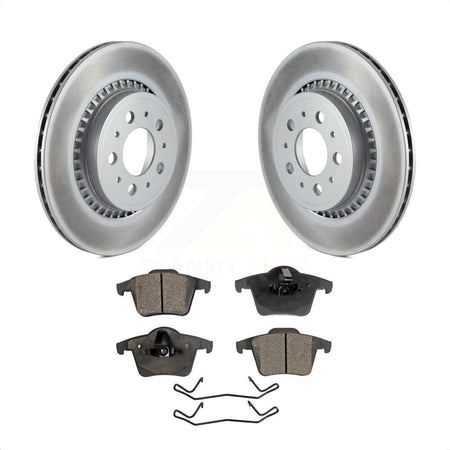 Rear Coated Disc Brake Rotors And Semi-Metallic Pads Kit For 2003-2014 Volvo XC90 KGF-101398 by Transit Auto