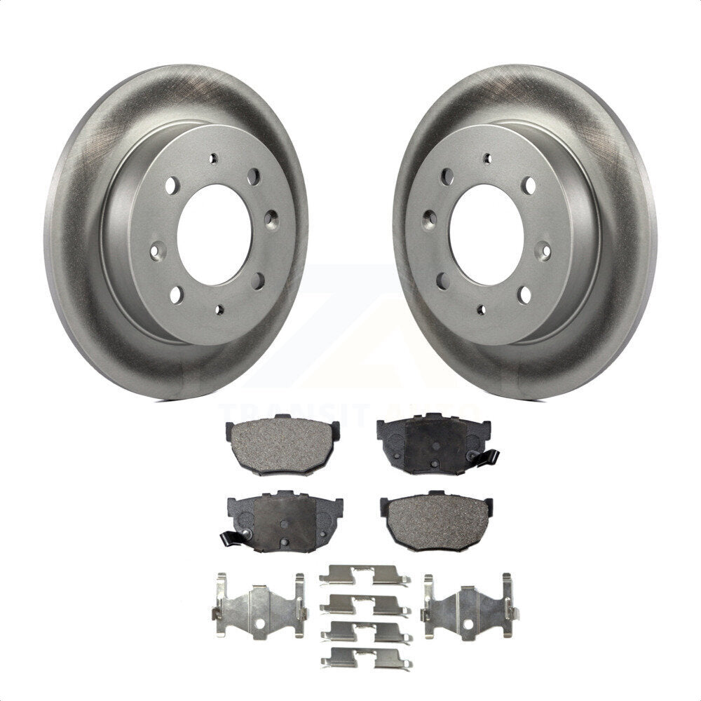 Rear Coated Disc Brake Rotors And Semi-Metallic Pads Kit For Kia Spectra Spectra5 KGF-101422 by Transit Auto