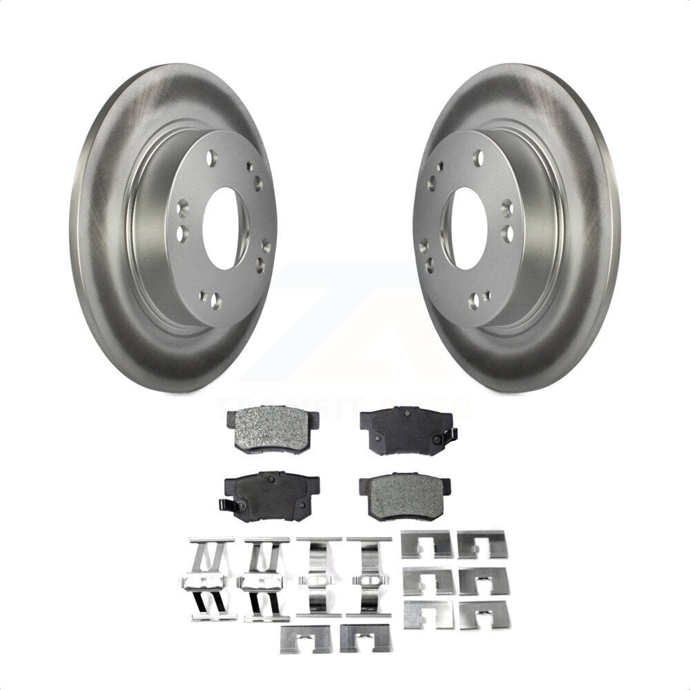 Rear Coated Disc Brake Rotors And Semi-Metallic Pads Kit For Honda Civic Acura ILX CSX KGF-101424 by Transit Auto