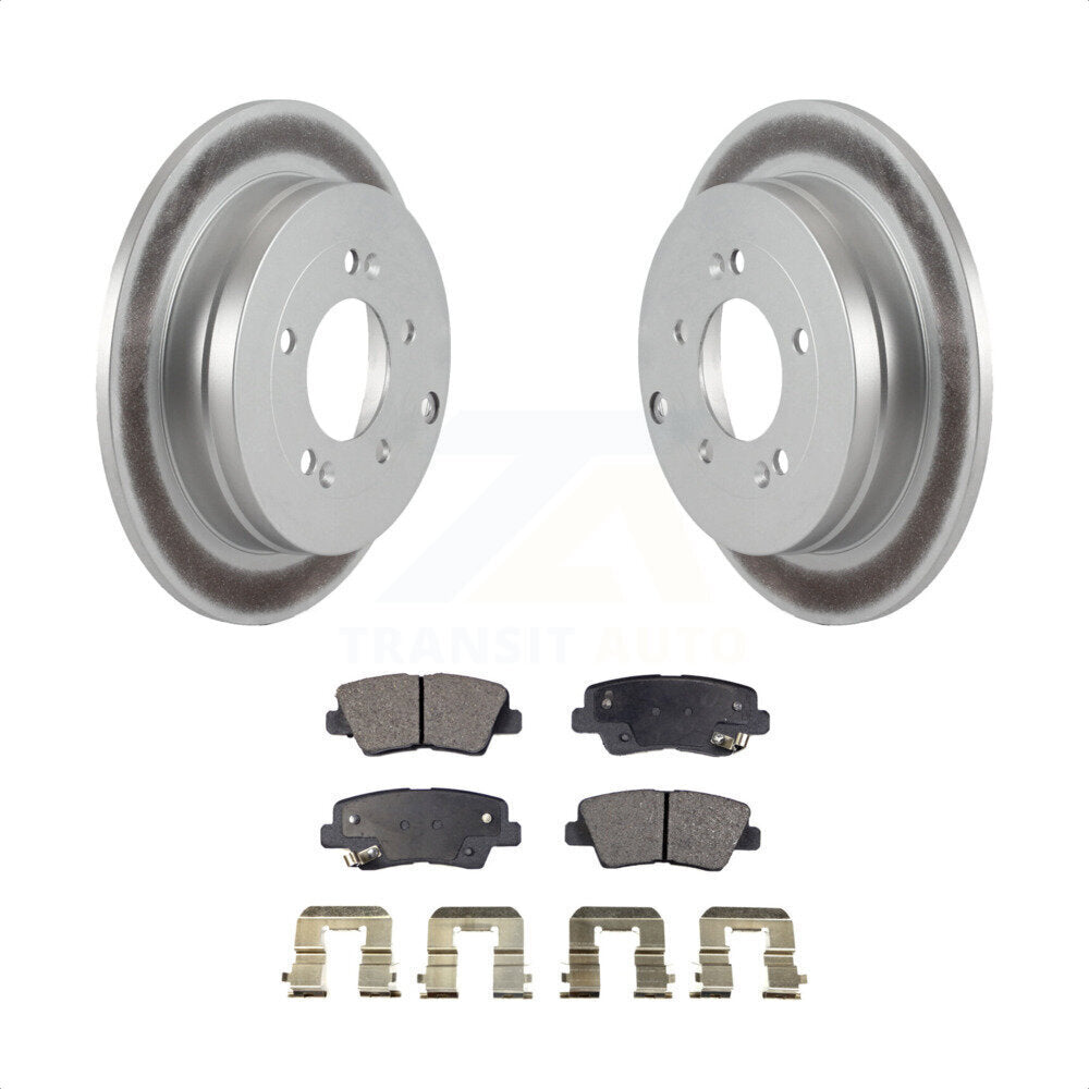 Rear Coated Disc Brake Rotors And Semi-Metallic Pads Kit For 2007-2009 Kia Amanti KGF-101425 by Transit Auto