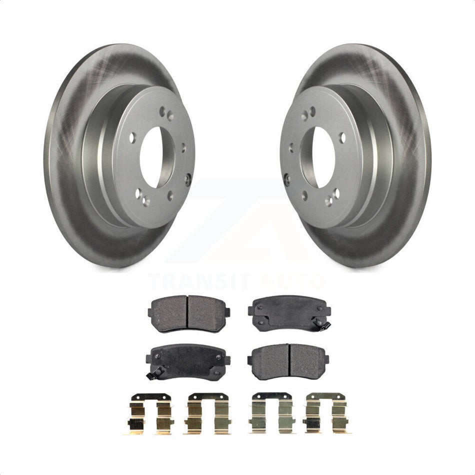 Rear Coated Disc Brake Rotors And Semi-Metallic Pads Kit For Hyundai Sonata Tucson Kia Cadenza KGF-101428 by Transit Auto