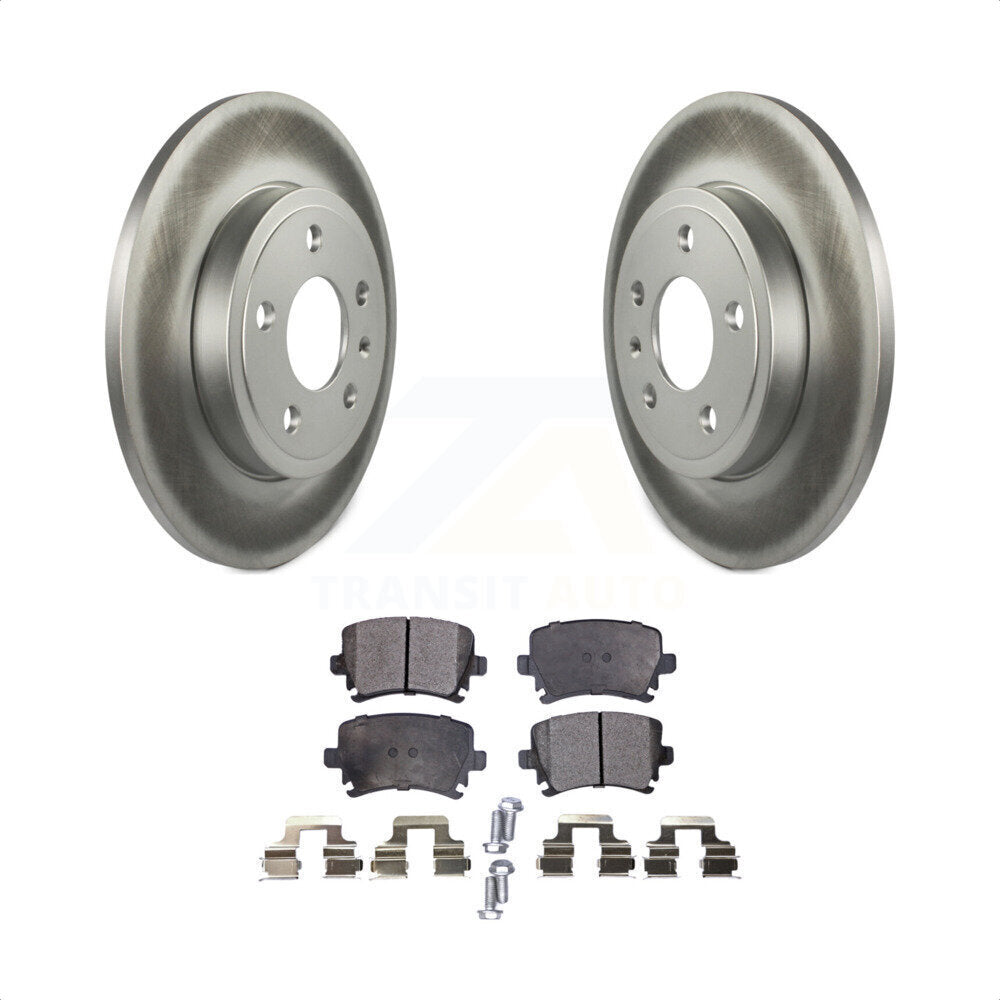 Rear Coated Disc Brake Rotors And Semi-Metallic Pads Kit For Audi A4 Quattro KGF-101440 by Transit Auto