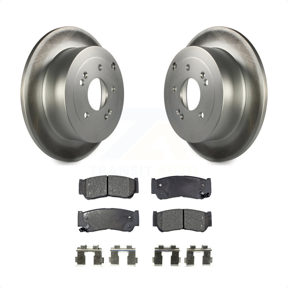 Rear Coated Disc Brake Rotors And Semi-Metallic Pads Kit For 2007-2009 Hyundai Santa Fe KGF-101444 by Transit Auto