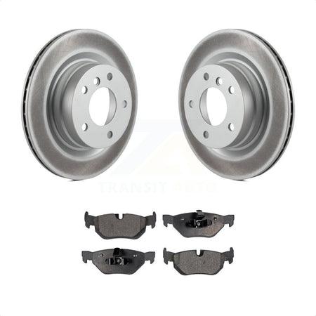 Rear Coated Disc Brake Rotors And Semi-Metallic Pads Kit For BMW 328i 325i 323i KGF-101449 by Transit Auto