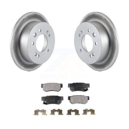 Rear Coated Disc Brake Rotors And Semi-Metallic Pads Kit For Hyundai Elantra KGF-101454 by Transit Auto