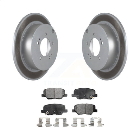 Rear Coated Disc Brake Rotors And Semi-Metallic Pads Kit For 2013 Mitsubishi Outlander 3.0L KGF-101467 by Transit Auto