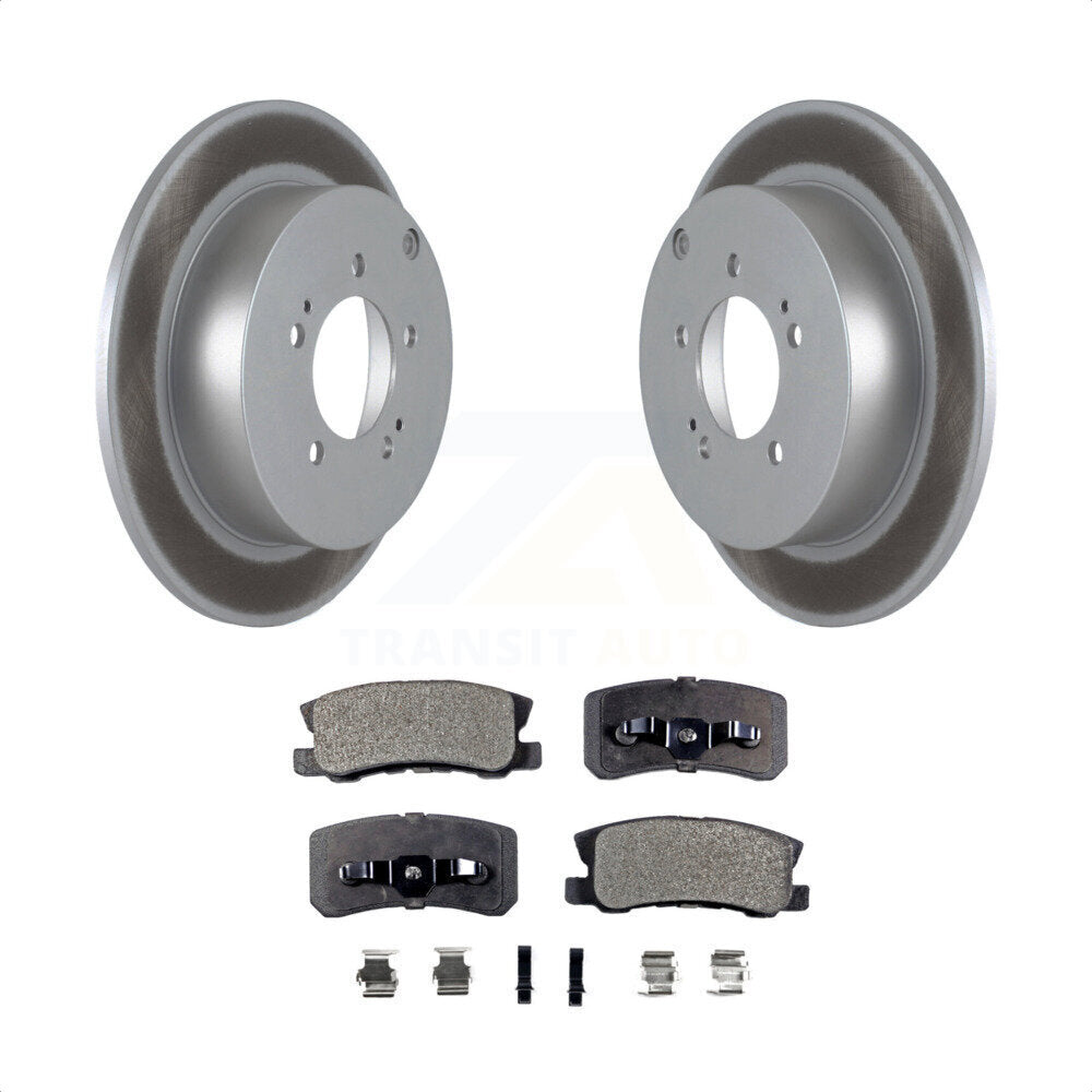 Rear Coated Disc Brake Rotors And Semi-Metallic Pads Kit For Mitsubishi Lancer Outlander KGF-101468 by Transit Auto