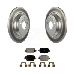 Rear Coated Disc Brake Rotors And Semi-Metallic Pads Kit For 2008-2011 Volvo S80 FWD With Electric Parking KGF-101473
