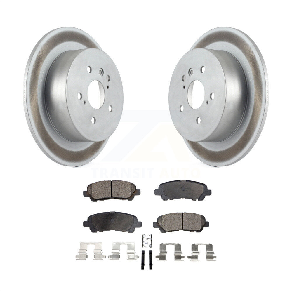 Rear Coated Disc Brake Rotors And Semi-Metallic Pads Kit For 2008-2013 Toyota Highlander KGF-101476 by Transit Auto