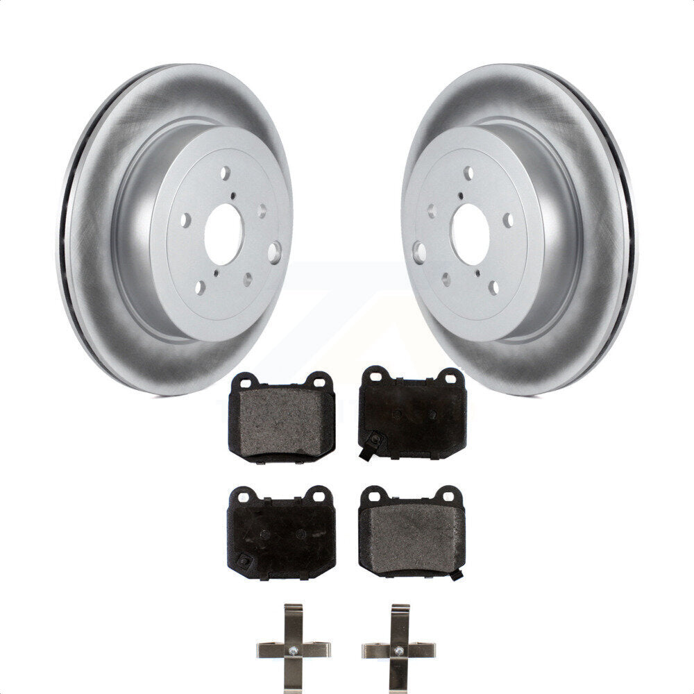 Rear Coated Disc Brake Rotors And Semi-Metallic Pads Kit For Subaru Impreza WRX STI KGF-101485 by Transit Auto