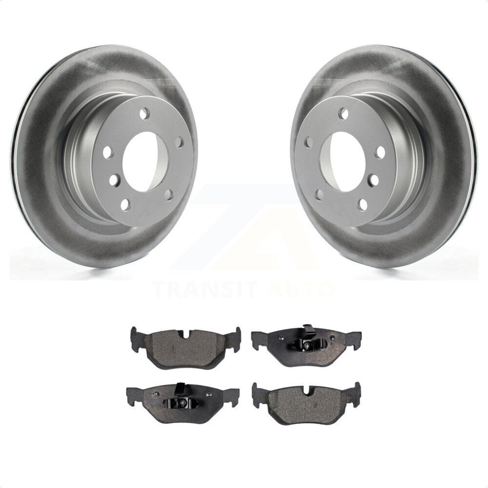 Rear Coated Disc Brake Rotors And Semi-Metallic Pads Kit For 2008-2013 BMW 128i KGF-101487 by Transit Auto