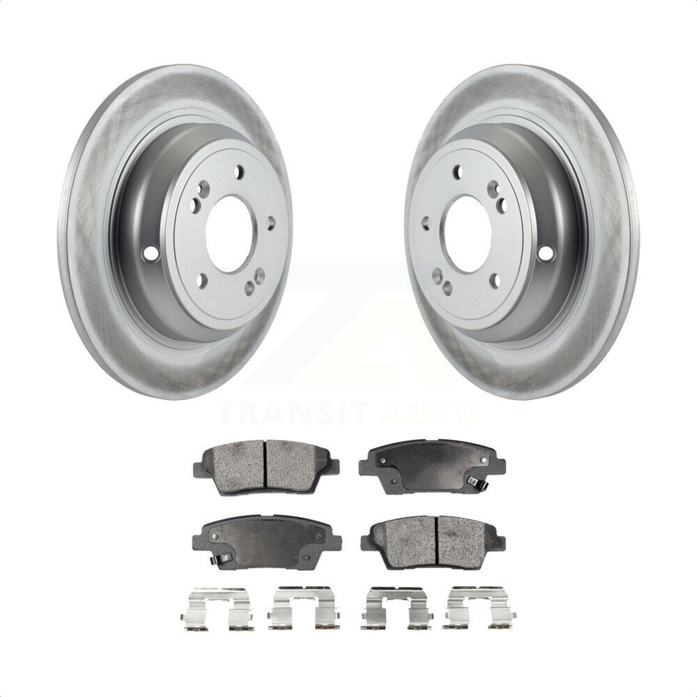 Rear Coated Disc Brake Rotors And Semi-Metallic Pads Kit For Hyundai Genesis G80 Kia K900 KGF-101491 by Transit Auto