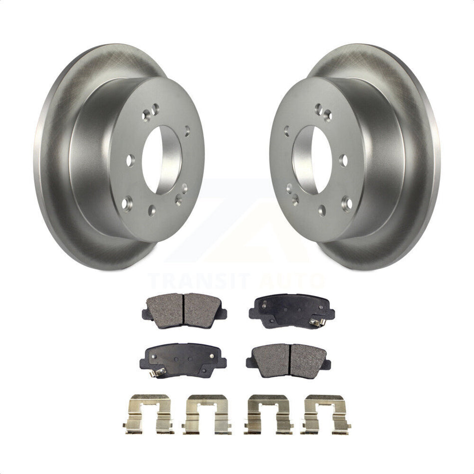 Rear Coated Disc Brake Rotors And Semi-Metallic Pads Kit For 2010-2013 Kia Soul KGF-101498 by Transit Auto