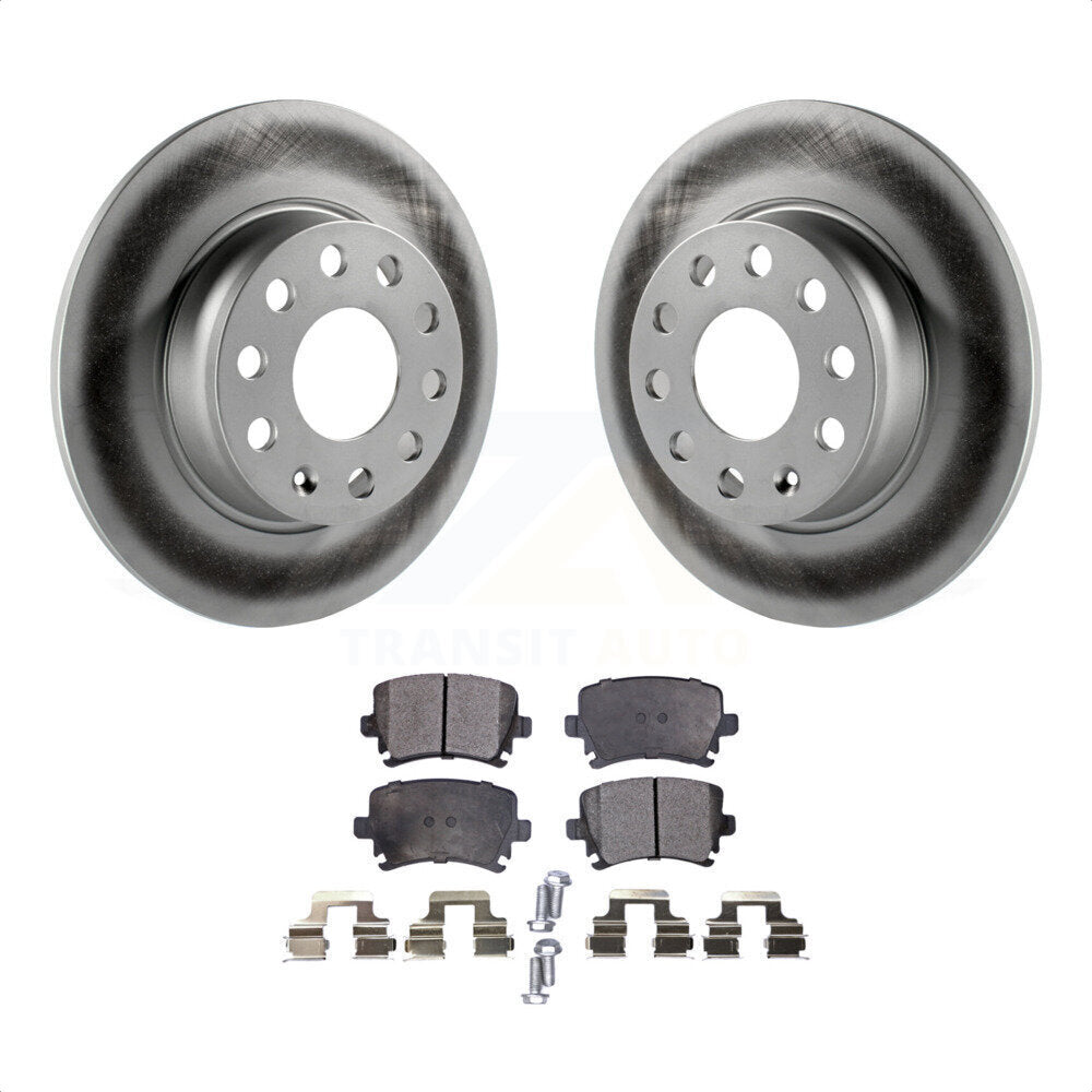 Rear Coated Disc Brake Rotors And Semi-Metallic Pads Kit For Volkswagen GTI KGF-101506 by Transit Auto