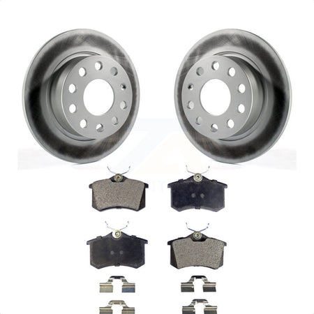 Rear Coated Disc Brake Rotors And Semi-Metallic Pads Kit For 2011 Volkswagen Jetta With 253mm Diameter Rotor KGF-101515 by Transit Auto