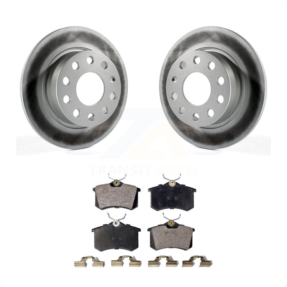 Rear Coated Disc Brake Rotors And Semi-Metallic Pads Kit For Volkswagen Jetta Beetle Golf SportWagen KGF-101516 by Transit Auto