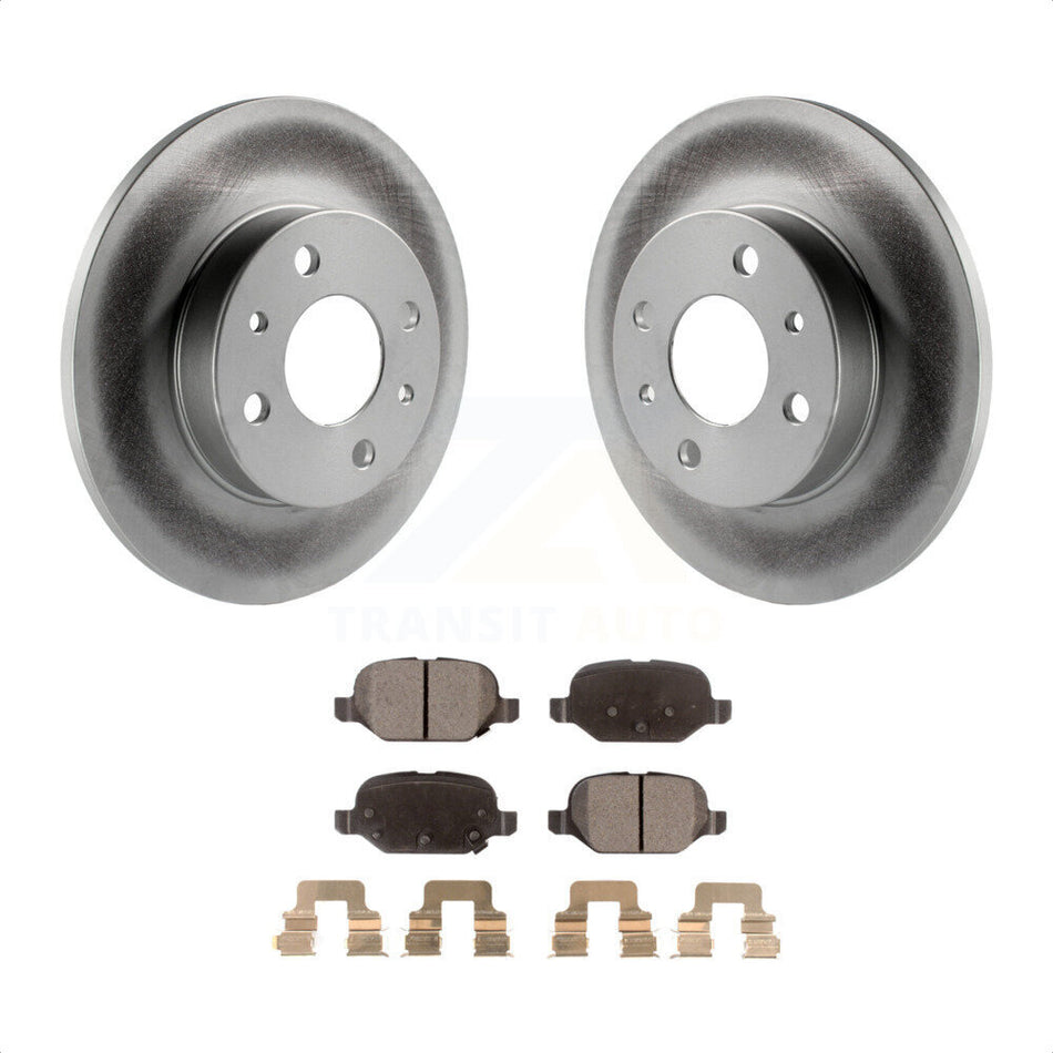 Rear Coated Disc Brake Rotors And Semi-Metallic Pads Kit For Fiat 500 KGF-101525 by Transit Auto