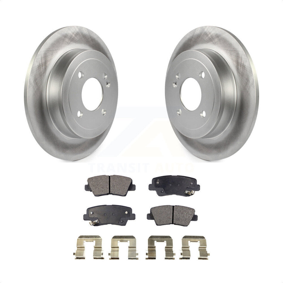 Rear Coated Disc Brake Rotors And Semi-Metallic Pads Kit For 2011 Hyundai Accent KGF-101534 by Transit Auto