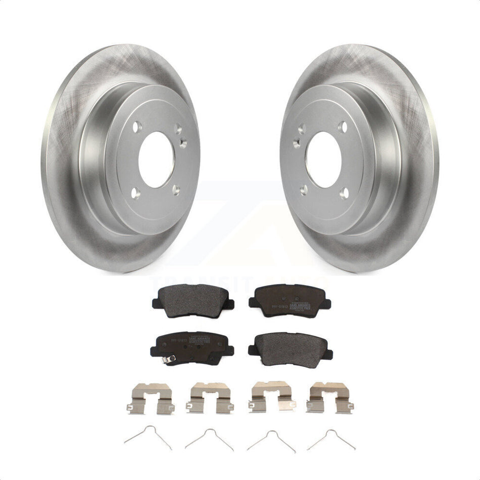 Rear Coated Disc Brake Rotors And Semi-Metallic Pads Kit For Hyundai Accent Kia Rio KGF-101536 by Transit Auto