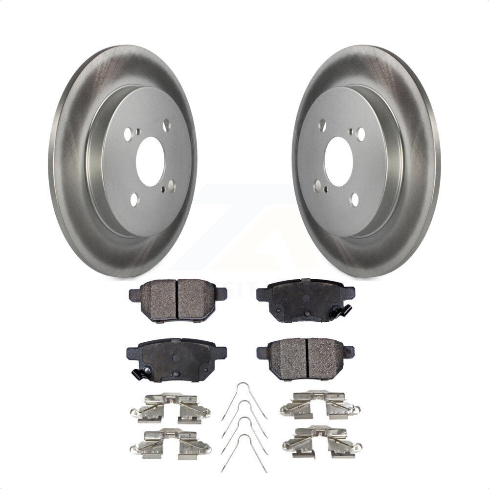 Rear Coated Disc Brake Rotors And Semi-Metallic Pads Kit For 2012-2018 Toyota Yaris KGF-101538 by Transit Auto