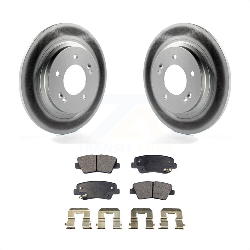 Rear Coated Disc Brake Rotors And Semi-Metallic Pads Kit For Hyundai Sonata Azera KGF-101542 by Transit Auto