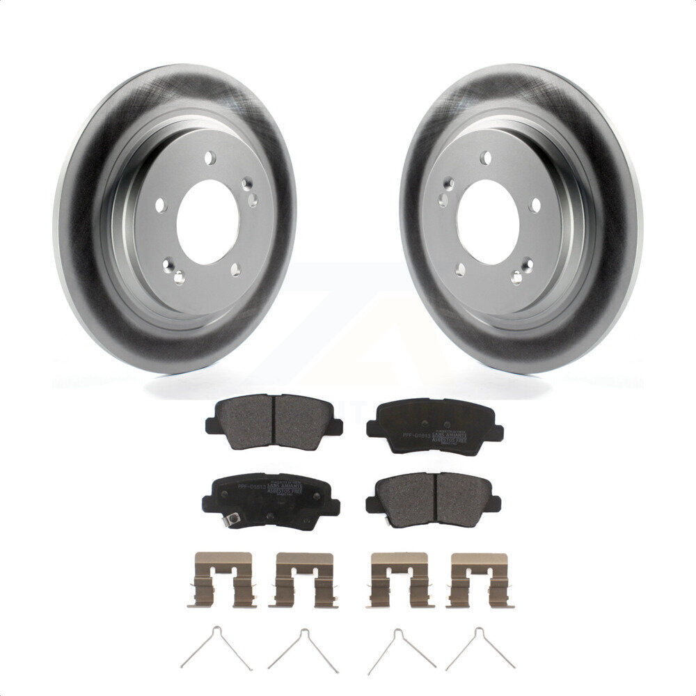 Rear Coated Disc Brake Rotors And Semi-Metallic Pads Kit For Hyundai Sonata Kia Optima Elantra GT Soul EV Forte Forte5 KGF-101544 by Transit Auto