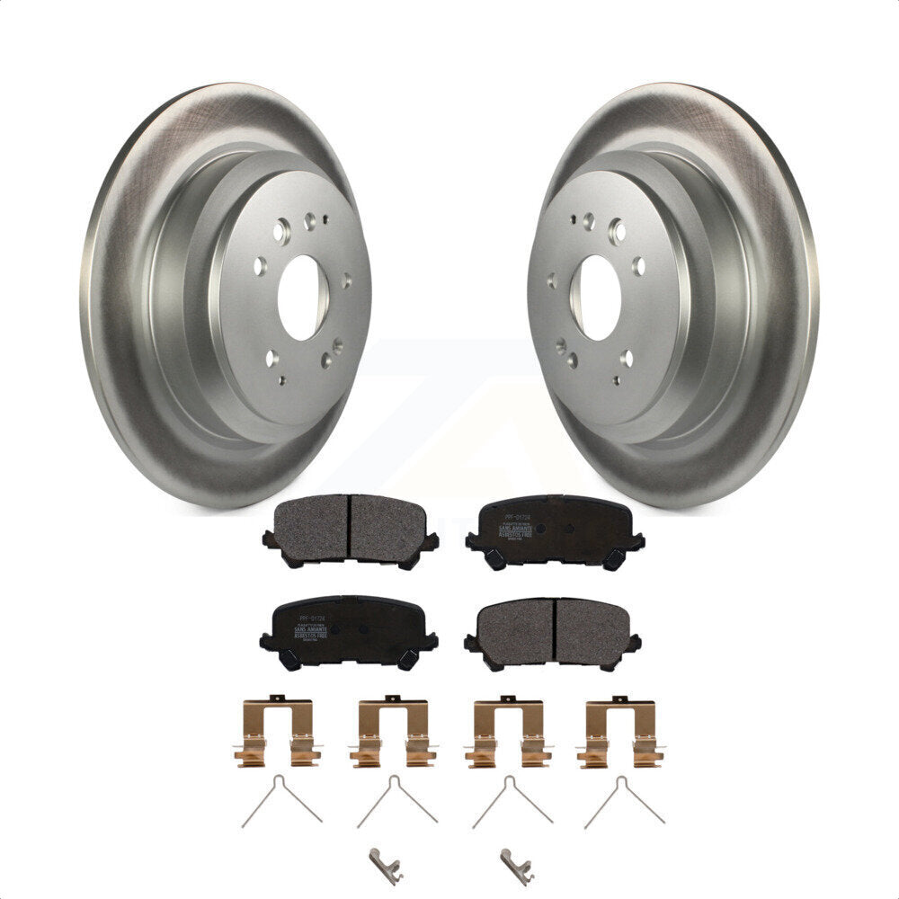 Rear Coated Disc Brake Rotors And Semi-Metallic Pads Kit For 2014-2016 Acura MDX KGF-101547 by Transit Auto