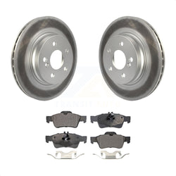 Rear Coated Disc Brake Rotors And Semi-Metallic Pads Kit For Mercedes-Benz E550 With 300mm Diameter Rotor KGF-101553
