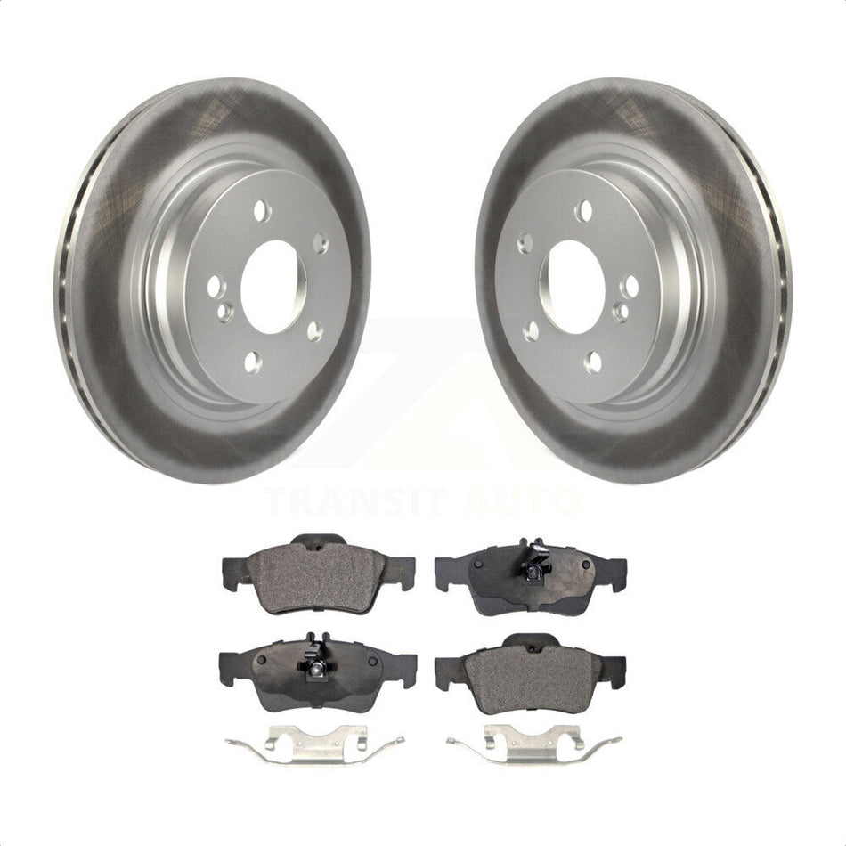 Rear Coated Disc Brake Rotors And Semi-Metallic Pads Kit For Mercedes-Benz E550 With 300mm Diameter Rotor KGF-101553 by Transit Auto