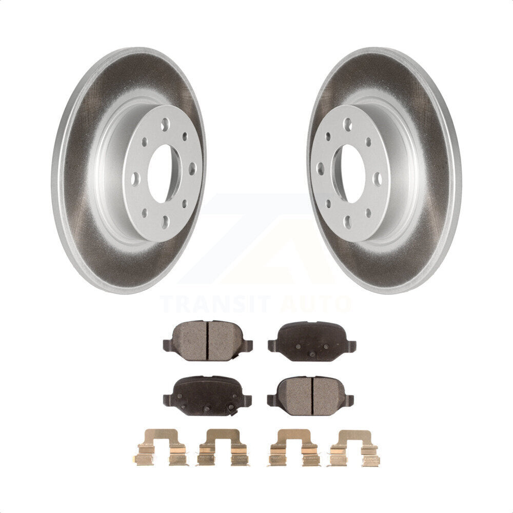 Rear Coated Disc Brake Rotors And Semi-Metallic Pads Kit For Fiat 500 KGF-101559 by Transit Auto