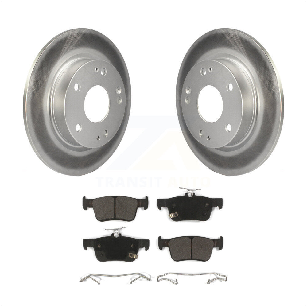 Rear Coated Disc Brake Rotors And Semi-Metallic Pads Kit For Honda Civic KGF-101568 by Transit Auto