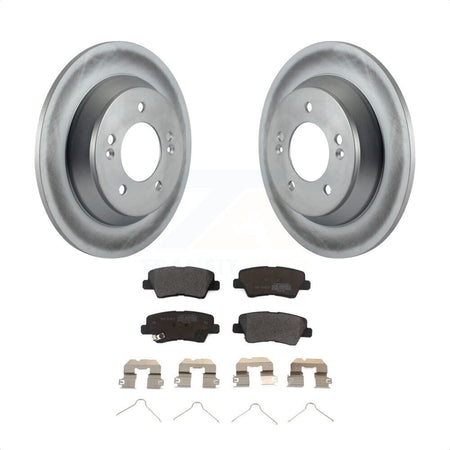 Rear Coated Disc Brake Rotors And Semi-Metallic Pads Kit For 2014-2017 Kia Rondo With Manual Parking KGF-101573 by Transit Auto