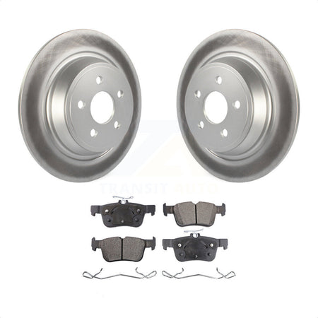 Rear Coated Disc Brake Rotors And Semi-Metallic Pads Kit For Ford Edge Fusion Lincoln MKX MKZ Nautilus Continental Police Responder Hybrid SSV Plug-In KGF-101575 by Transit Auto