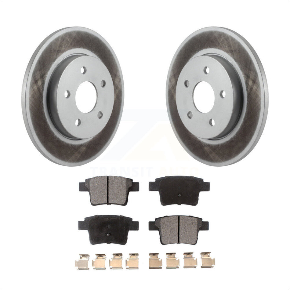 Rear Coated Disc Brake Rotors And Semi-Metallic Pads Kit For 2006-2008 Jaguar X-Type KGF-101659 by Transit Auto