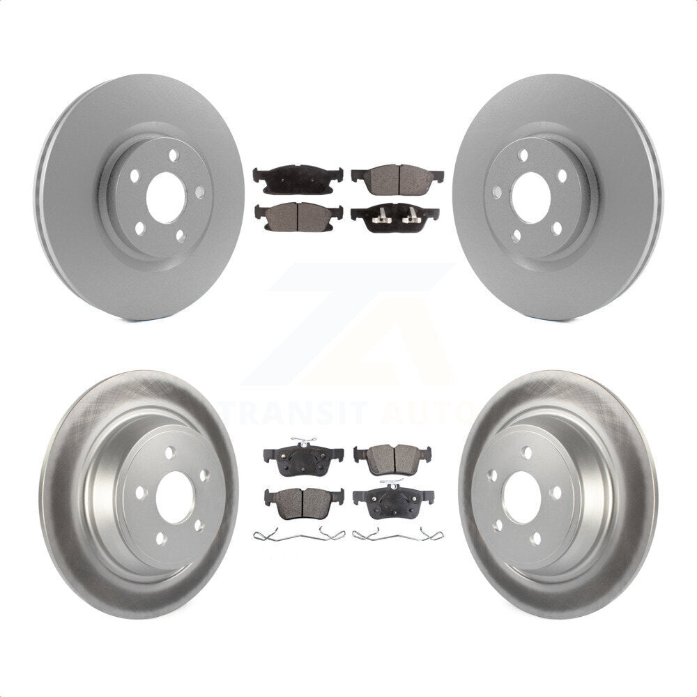 Front Rear Coated Disc Brake Rotors And Semi-Metallic Pads Kit For Ford Edge KGF-101665 by Transit Auto