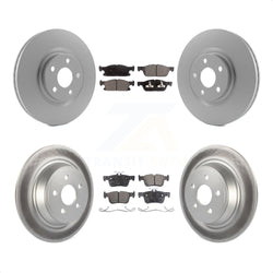Front Rear Coated Disc Brake Rotors And Semi-Metallic Pads Kit For Ford Edge KGF-101665