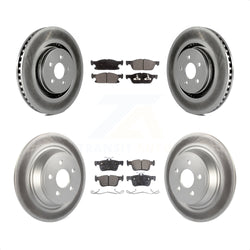 Front Rear Coated Disc Brake Rotors And Semi-Metallic Pads Kit For Ford Edge Lincoln MKX Nautilus KGF-101667