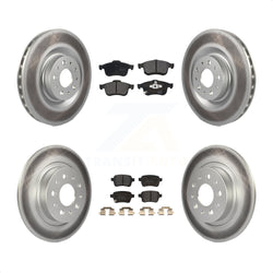 Front Rear Coated Disc Brake Rotors And Semi-Metallic Pads Kit For 2014-2020 Fiat 500L KGF-101668