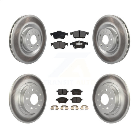 Front Rear Coated Disc Brake Rotors And Semi-Metallic Pads Kit For 2014-2020 Fiat 500L KGF-101668 by Transit Auto