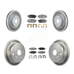 Front Rear Coated Disc Brake Rotors And Semi-Metallic Pads Kit For Subaru WRX KGF-101669