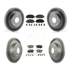 Front Rear Coated Disc Brake Rotors And Semi-Metallic Pads Kit For Honda Accord KGF-101672
