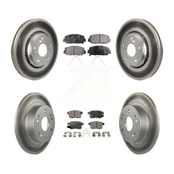 Front Rear Coated Disc Brake Rotors And Semi-Metallic Pads Kit For Honda Accord KGF-101674