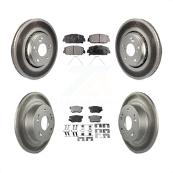 Front Rear Coated Disc Brake Rotors And Semi-Metallic Pads Kit For 2017-2022 Acura ILX KGF-101675
