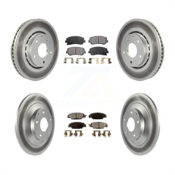 Front Rear Coated Disc Brake Rotors And Semi-Metallic Pads Kit For Mazda CX-5 KGF-101676