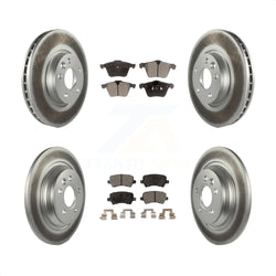 Front Rear Coated Disc Brake Rotors And Semi-Metallic Pads Kit For 2008 Volvo V70 With 300mm Diameter Rotor KGF-101711