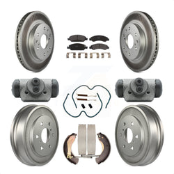 Front Rear Coated Disc Brake Rotors Semi-Metallic Pads And Drum Kit (9Pc) For Chevrolet Silverado 1500 GMC Sierra Classic KGF-101740