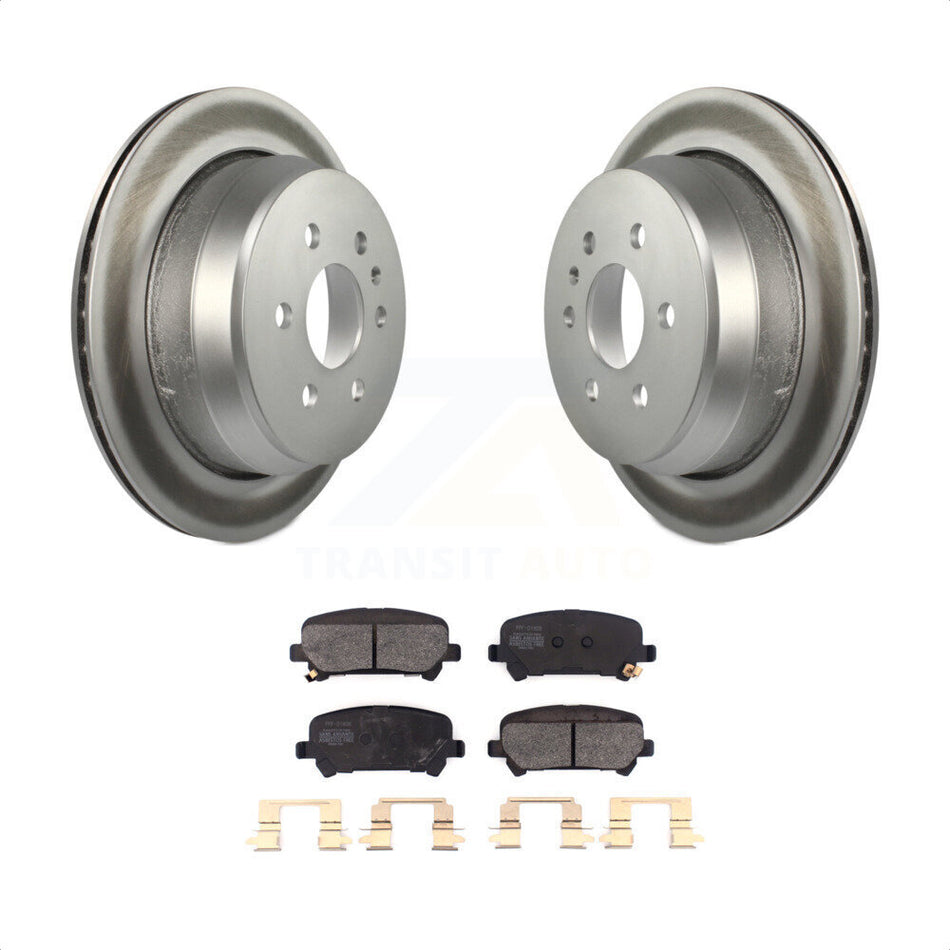 Rear Coated Disc Brake Rotors And Semi-Metallic Pads Kit For 2015-2020 Chevrolet Colorado GMC Canyon KGF-101767 by Transit Auto