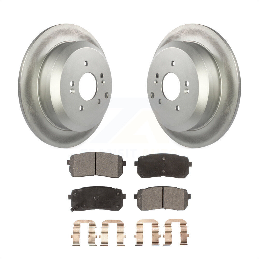 Rear Coated Disc Brake Rotors And Semi-Metallic Pads Kit For 2007-2012 Hyundai Veracruz KGF-101770 by Transit Auto